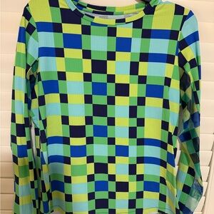 IBKUL Multicolor Checkered Long Sleeve Top